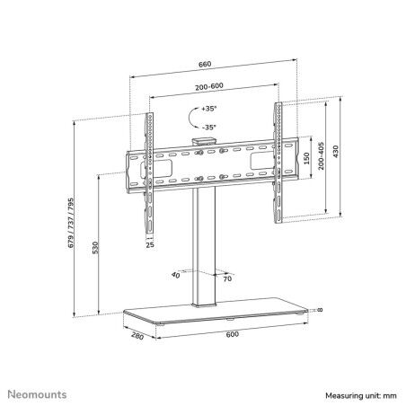 Supporto da Tavolo per Schermo Neomounts DS45-430BL16 70" 37"