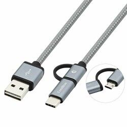 Cavo da USB a Micro USB e USB-C CoolBox COO-CAB-U2MC-GR Grigio