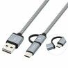 Cavo da USB a Micro USB e USB-C CoolBox COO-CAB-U2MC-GR Grigio