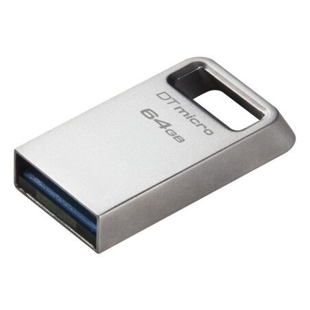 Memoria USB Kingston DTMC3G2/64GB Portachiavi Argentato Nero 64 GB