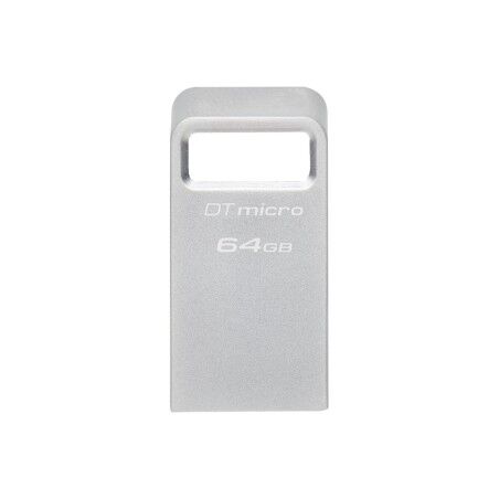 Memoria USB Kingston DTMC3G2/64GB Portachiavi Argentato Nero 64 GB