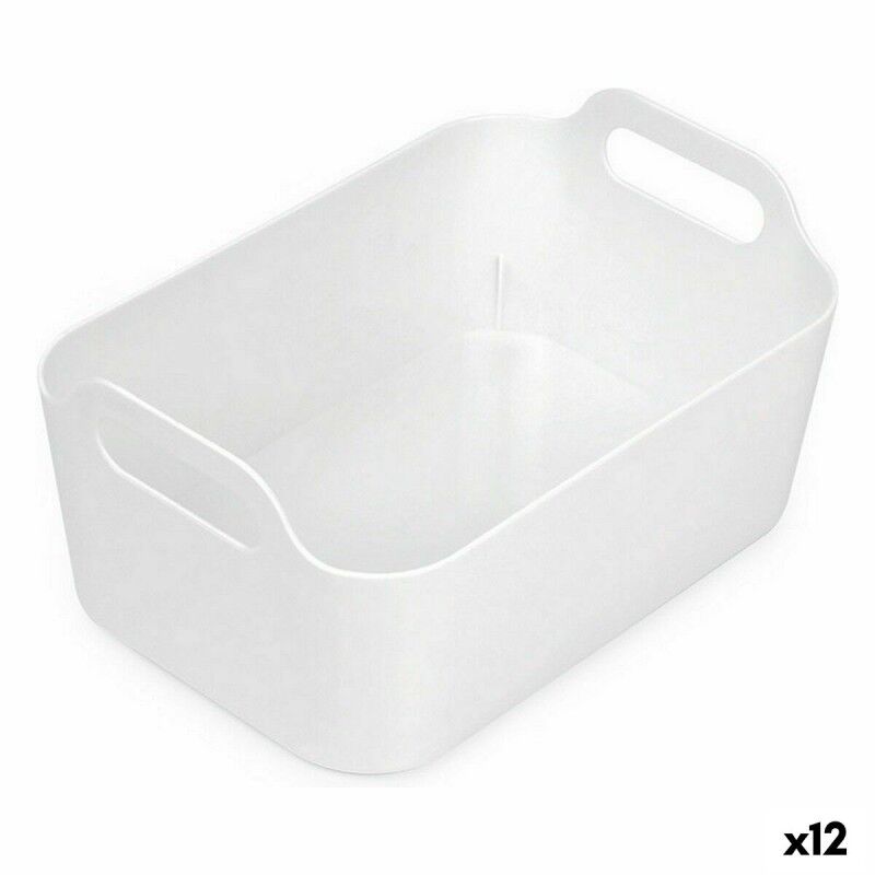 Cestino Multiuso Confortime Bianco 33 x 23,5 x 15,4 cm (12 Unità) Cestino Multiuso Confortime Bianco 33 x 23,5 x 15,4 cm (12 Unità)