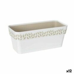 Vaso rettangolare da Balcone Stefanplast Cloe Bianco Plastica 13,3 x 12,3 x 29,3 cm (12 Unità)
