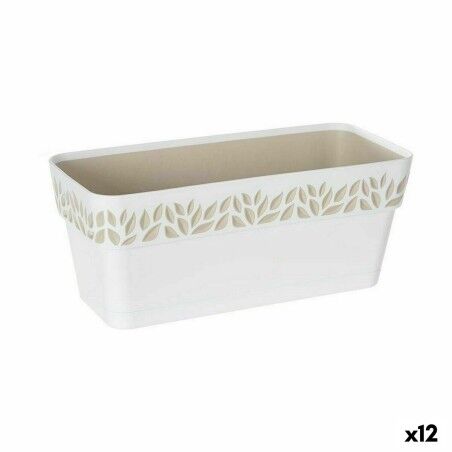 Vaso rettangolare da Balcone Stefanplast Cloe Bianco Plastica 13,3 x 12,3 x 29,3 cm (12 Unità)
