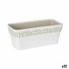 Vaso rettangolare da Balcone Stefanplast Cloe Bianco Plastica 13,3 x 12,3 x 29,3 cm (12 Unità)
