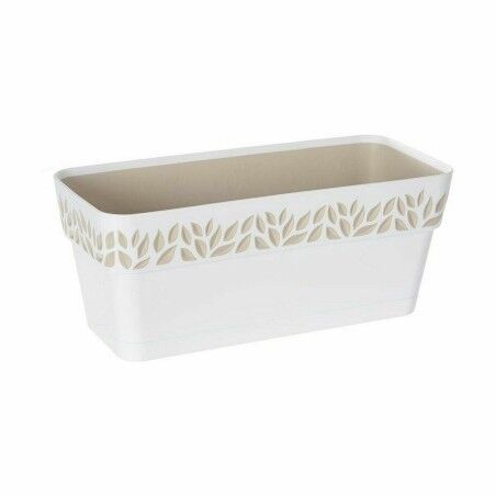 Vaso rettangolare da Balcone Stefanplast Cloe Bianco Plastica 13,3 x 12,3 x 29,3 cm (12 Unità)