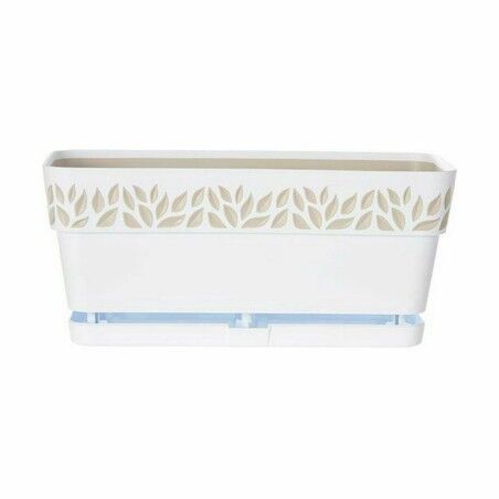 Vaso rettangolare da Balcone Stefanplast Cloe Bianco Plastica 13,3 x 12,3 x 29,3 cm (12 Unità)