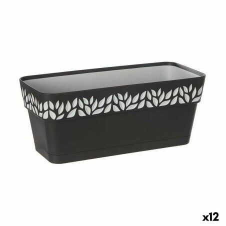 Vaso rettangolare da Balcone Stefanplast Cloe Antracite Plastica 13,3 x 12,3 x 29,3 cm (12 Unità)