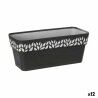 Vaso rettangolare da Balcone Stefanplast Cloe Antracite Plastica 13,3 x 12,3 x 29,3 cm (12 Unità)