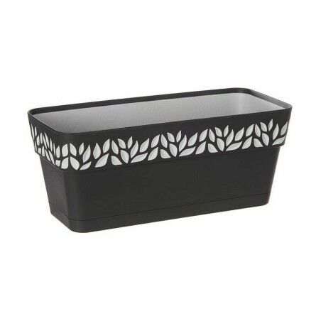 Vaso rettangolare da Balcone Stefanplast Cloe Antracite Plastica 13,3 x 12,3 x 29,3 cm (12 Unità)