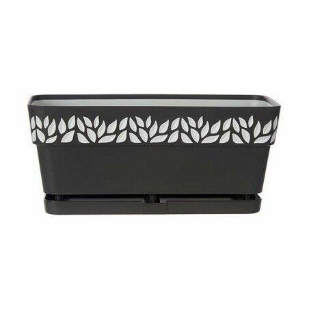 Vaso rettangolare da Balcone Stefanplast Cloe Antracite Plastica 13,3 x 12,3 x 29,3 cm (12 Unità)
