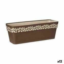 Vaso rettangolare da Balcone Stefanplast Cloe Marrone Plastica 49,5 x 17 x 19 cm (12 Unità)