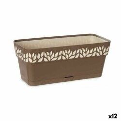 Vaso rettangolare da Balcone Stefanplast Cloe Marrone Plastica 13,3 x 12,3 x 29,3 cm (12 Unità)