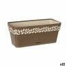 Vaso rettangolare da Balcone Stefanplast Cloe Marrone Plastica 13,3 x 12,3 x 29,3 cm (12 Unità)