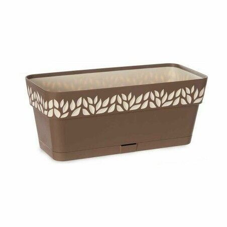 Vaso rettangolare da Balcone Stefanplast Cloe Marrone Plastica 13,3 x 12,3 x 29,3 cm (12 Unità)
