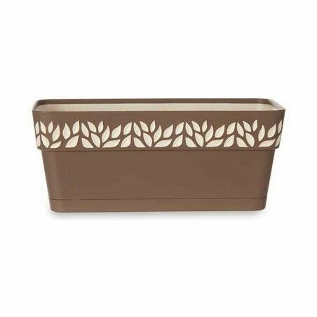 Vaso rettangolare da Balcone Stefanplast Cloe Marrone Plastica 13,3 x 12,3 x 29,3 cm (12 Unità)