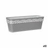 Vaso rettangolare da Balcone Stefanplast Cloe Grigio Plastica 49,5 x 17 x 19 cm (12 Unità)