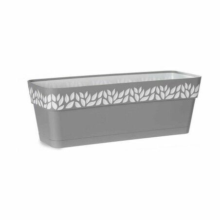 Vaso rettangolare da Balcone Stefanplast Cloe Grigio Plastica 49,5 x 17 x 19 cm (12 Unità)