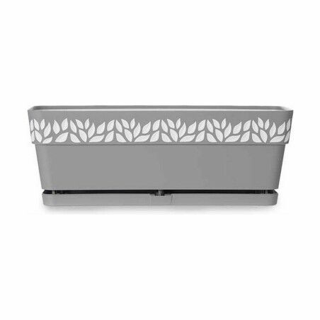 Vaso rettangolare da Balcone Stefanplast Cloe Grigio Plastica 49,5 x 17 x 19 cm (12 Unità)
