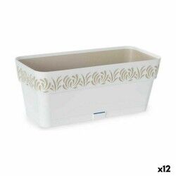 Vaso rettangolare da Balcone Stefanplast Gaia Bianco Plastica 13,3 x 12,3 x 29,3 cm (12 Unità)