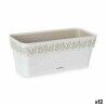 Vaso rettangolare da Balcone Stefanplast Gaia Bianco Plastica 13,3 x 12,3 x 29,3 cm (12 Unità)