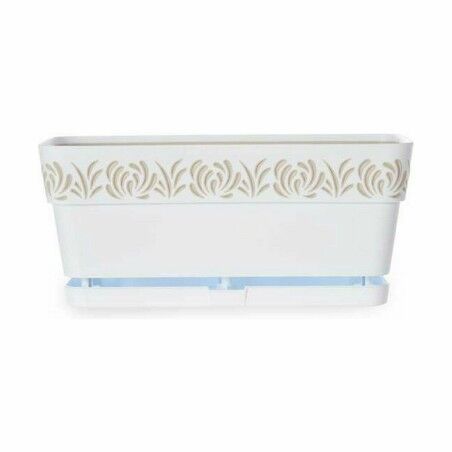 Vaso rettangolare da Balcone Stefanplast Gaia Bianco Plastica 13,3 x 12,3 x 29,3 cm (12 Unità)