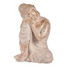 Statua Decorativa da Giardino Ibergarden CC20445 Bianco Dorato Poliresina 35,5 x 54,5 x 42 cm Buddha