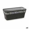 Vaso rettangolare da Balcone Stefanplast Gaia Antracite Plastica 13,3 x 12,3 x 29,3 cm (12 Unità)