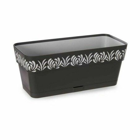 Vaso rettangolare da Balcone Stefanplast Gaia Antracite Plastica 13,3 x 12,3 x 29,3 cm (12 Unità)