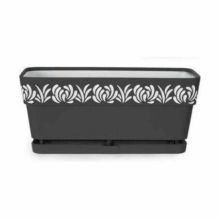 Vaso rettangolare da Balcone Stefanplast Gaia Antracite Plastica 13,3 x 12,3 x 29,3 cm (12 Unità)