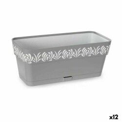 Vaso rettangolare da Balcone Stefanplast Gaia Grigio Plastica 13,3 x 12,3 x 29,3 cm (12 Unità)