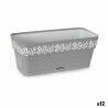 Vaso rettangolare da Balcone Stefanplast Gaia Grigio Plastica 13,3 x 12,3 x 29,3 cm (12 Unità)