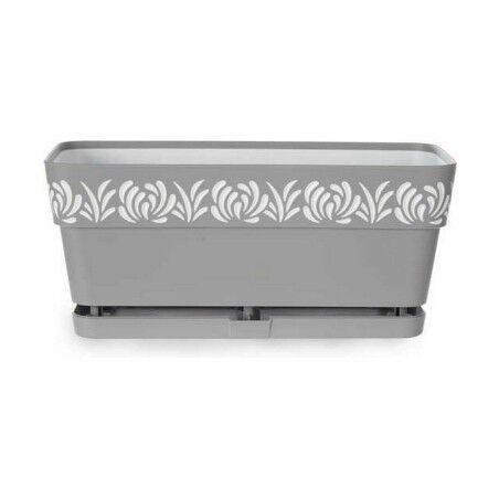 Vaso rettangolare da Balcone Stefanplast Gaia Grigio Plastica 13,3 x 12,3 x 29,3 cm (12 Unità)