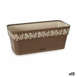 Vaso rettangolare da Balcone Stefanplast Gaia Marrone Plastica 13,3 x 12,3 x 29,3 cm (12 Unità)