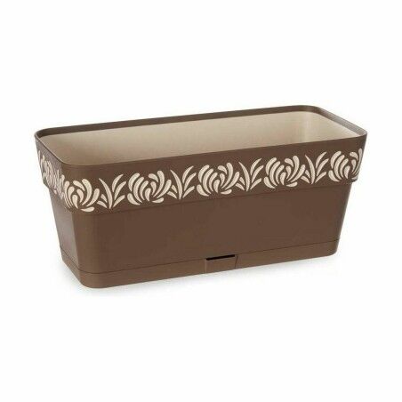 Vaso rettangolare da Balcone Stefanplast Gaia Marrone Plastica 13,3 x 12,3 x 29,3 cm (12 Unità)