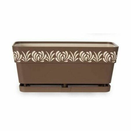 Vaso rettangolare da Balcone Stefanplast Gaia Marrone Plastica 13,3 x 12,3 x 29,3 cm (12 Unità)