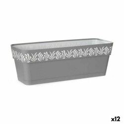 Vaso rettangolare da Balcone Stefanplast Gaia Grigio Plastica 49,5 x 17 x 19 cm (12 Unità)