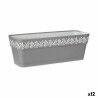 Vaso rettangolare da Balcone Stefanplast Gaia Grigio Plastica 49,5 x 17 x 19 cm (12 Unità)
