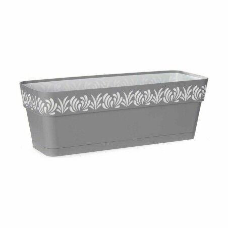 Vaso rettangolare da Balcone Stefanplast Gaia Grigio Plastica 49,5 x 17 x 19 cm (12 Unità)
