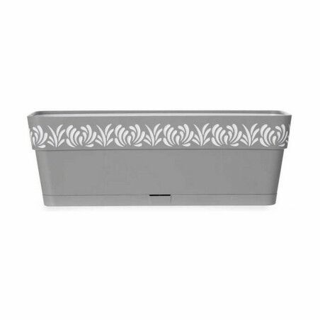 Vaso rettangolare da Balcone Stefanplast Gaia Grigio Plastica 49,5 x 17 x 19 cm (12 Unità)