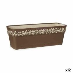 Vaso rettangolare da Balcone Stefanplast Gaia Marrone Plastica 18 x 17 x 49,5 cm (12 Unità)