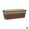 Vaso rettangolare da Balcone Stefanplast Gaia Marrone Plastica 18 x 17 x 49,5 cm (12 Unità)
