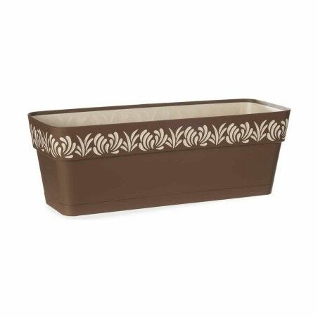 Vaso rettangolare da Balcone Stefanplast Gaia Marrone Plastica 18 x 17 x 49,5 cm (12 Unità)