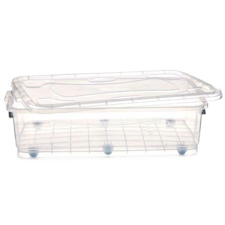 Scatola con Ruote per Organizzare Trasparente Plastica 40 L 46,5 x 20 x 72,2 cm (6 Unità)