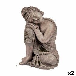 Statua Decorativa da Giardino Ibergarden CC20447 Poliresina Buddha 23 x 34 x 28 cm (2 Unità)