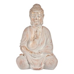 Statua Decorativa da Giardino Ibergarden CC20448 Bianco Dorato Poliresina 24,5 x 50 x 31,8 cm Buddha
