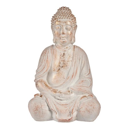 Statua Decorativa da Giardino Ibergarden CC20448 Bianco Dorato Poliresina 24,5 x 50 x 31,8 cm Buddha