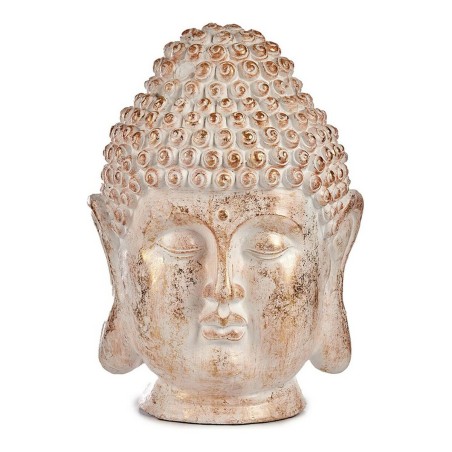 Statua Decorativa da Giardino Ibergarden CC20431 Bianco Dorato Poliresina 31,5 x 50,5 x 35 cm Testa Buddha
