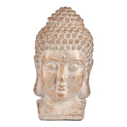 Statua Decorativa da Giardino Ibergarden CC20488 Bianco Dorato Poliresina 35 x 65,5 x 38 cm Testa Buddha