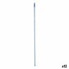 Mazza per la Scopa Righe 2,3 x 130 x 2,3 cm Azzurro Metallo (12 Unità)
